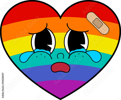Pride Month Emoji Retro style.