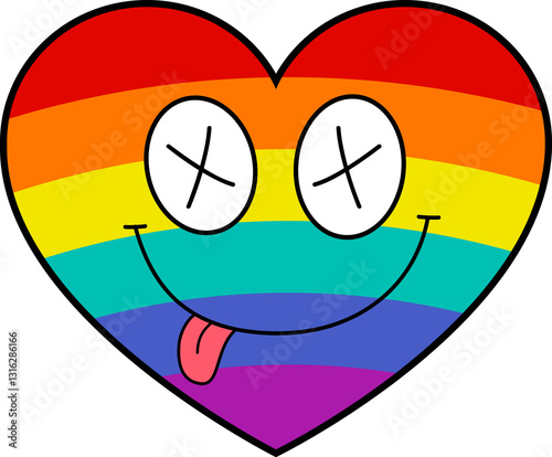 Pride Month Emoji Retro style.