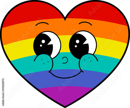 Pride Month Emoji Retro style.