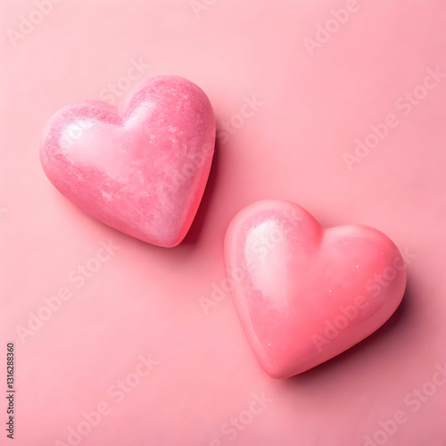 Valentine background with pink and red hearts