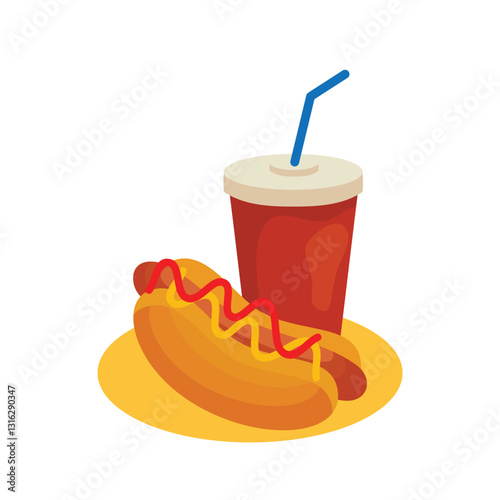 hotdog and soft drink