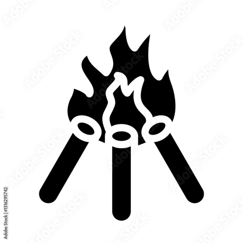 Campfire Vector Design Icon Style