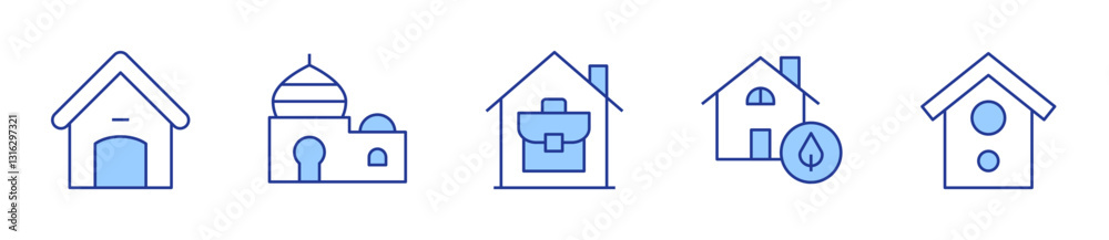 house, home, bird house, green house, dog house. Home Icon vector illustration. Line Duotone style. Editable stroke house, home, bird house, green house, dog house. Home Icon vector illustration. Line Duotone style. Editable stroke