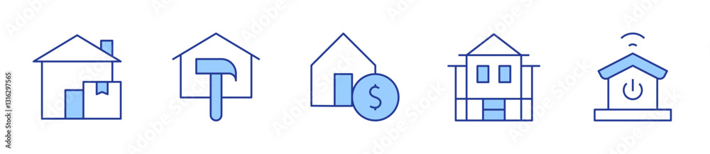 house, smart home, home delivery, repair. Home Icon vector illustration. Line Duotone style. Editable stroke house, smart home, home delivery, repair. Home Icon vector illustration. Line Duotone style. Editable stroke