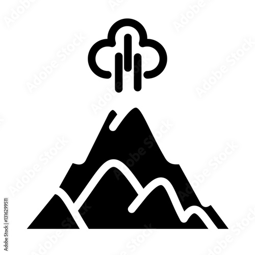 Volcano Vector Design Icon Style
