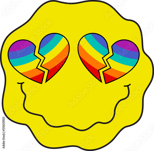 Pride Month Emoji Retro style.