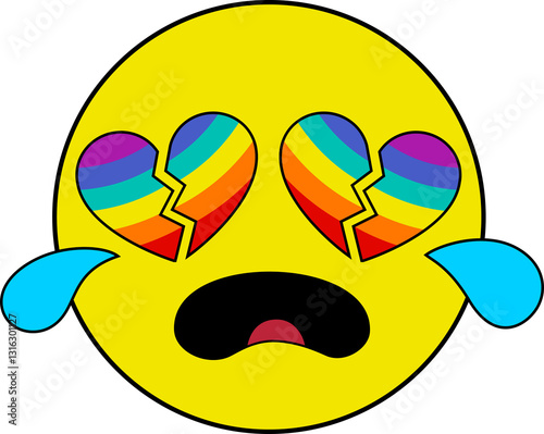 Pride Month Emoji Retro style.