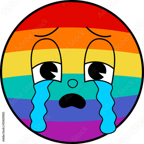 Pride Month Emoji Retro style.