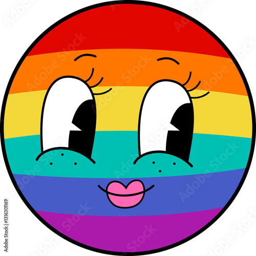 Pride Month Emoji Retro style.