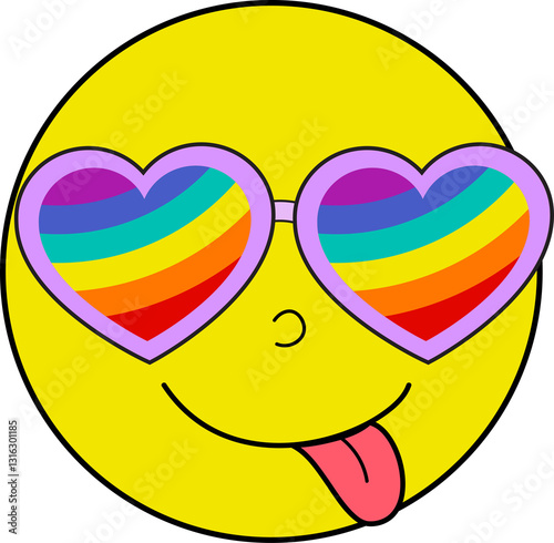 Pride Month Emoji Retro style.