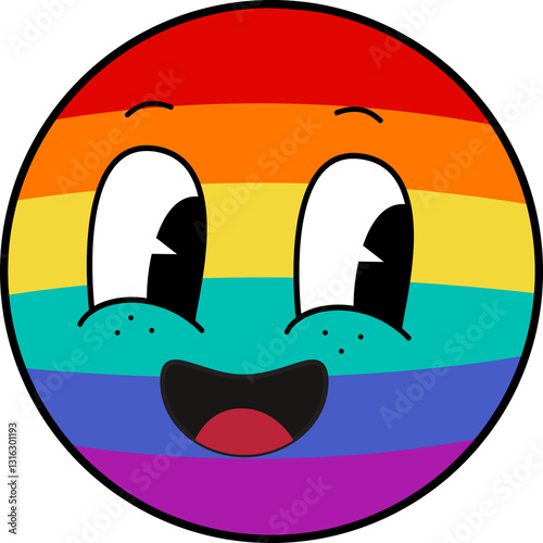 Pride Month Emoji Retro style.
