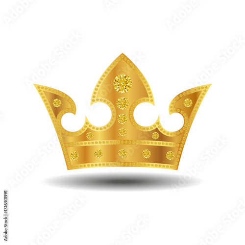 Golden crown on a white background