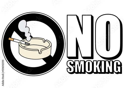貼り紙看板イラストー禁煙No Smokingー