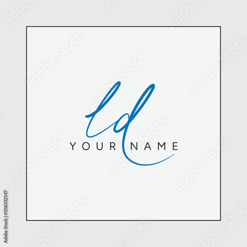 LD Handwritten Signature logo - Vector Logo Template for Beauty, Fashion and Photography Business