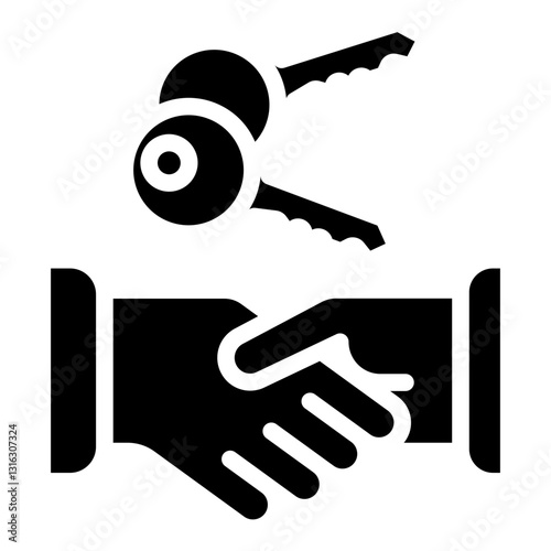 Handing Over Keys Vector Design Icon Style