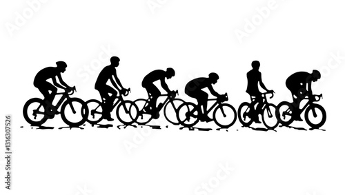 Silhouette of a man riding bicycle team, bike, bicycle, sport, silhouette, cycling, cyclist, vector, cycle, biker, people, mountain, biking, illustration, ride, wheel, race, woman, riding, black, exer