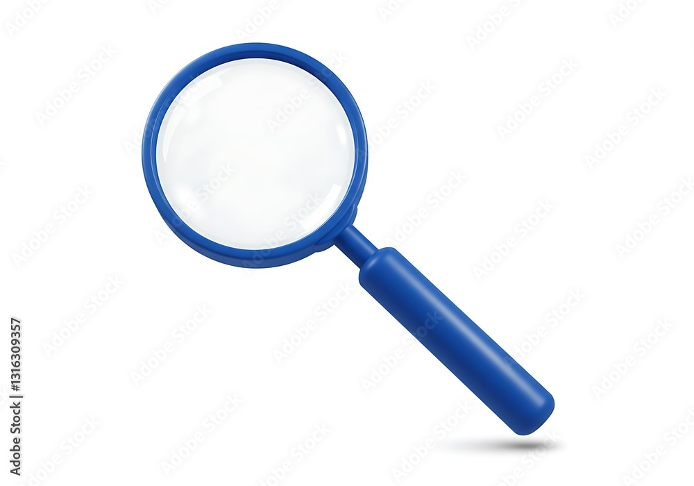 Blue Magnifying Glass Isolated on White Background for Search Concept Blue Magnifying Glass Isolated on White Background for Search Concept