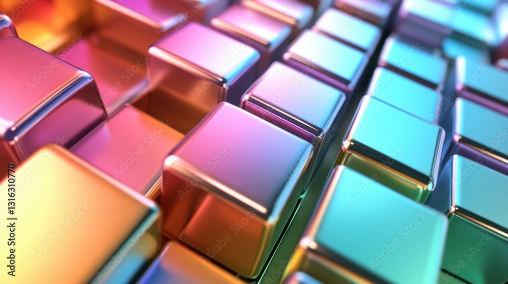 Colorful Geometric Mosaic Symbolizing Diversity and Unity in Harmony