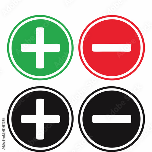Plus And Minus Signs Set vector  illustration