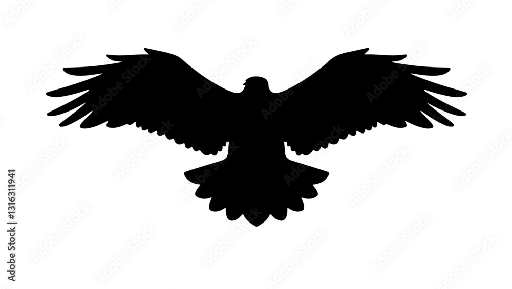 Fototapeta premium eagle in the sky, vector silhouette eagle, bird, vector, silhouette, eagle, wing, flying, animal, illustration, wings, dove, black, feather, nature, fly, flight, symbol, tattoo, hawk, pigeon, falcon, 