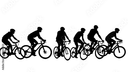 Silhouettes_of_multiple_cyclists_riding_bicycles, bike, bicycle, sport, cycling, silhouette, vector, illustration, cyclist, cycle, ride, people, woman, biker, race, biking, boy, riding, person, fun, e