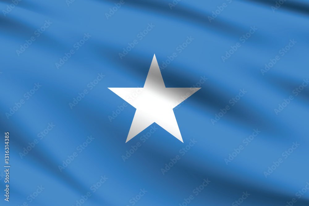 Obraz premium Somalia flag official colors and proportion digital vector illustration. Pleated flag.