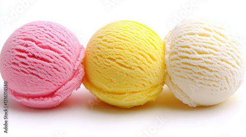 Colorful ice cream photo, ideal for website visuals photo