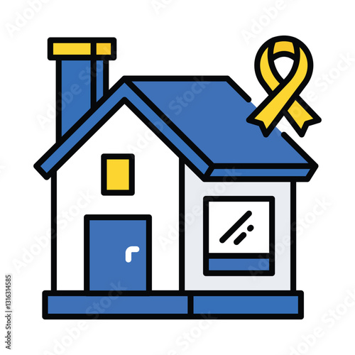 Cancer Home vector filled outline icon. EPS 10 file