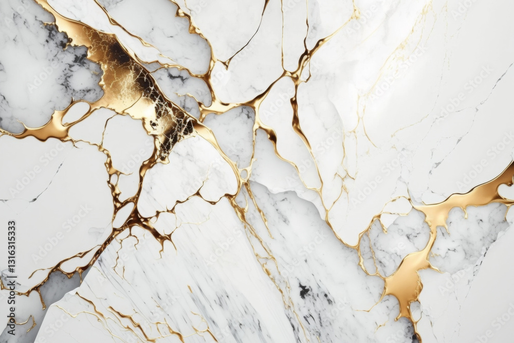 Obraz premium White and gold marble textured background. Abstract design, 4k wallpaper