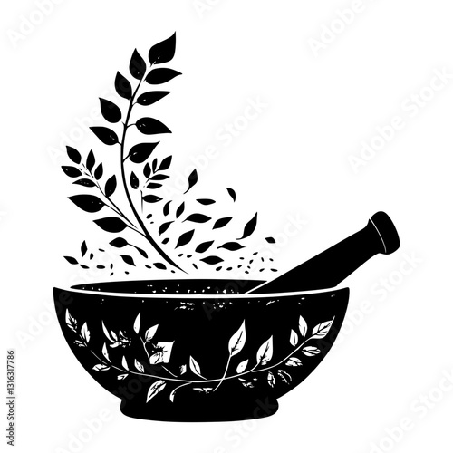 mortar with pestle and mortar