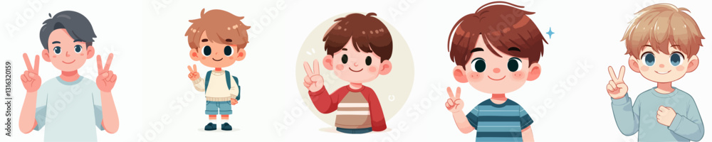 vector collection of a person posing with two fingers raised vector collection of a person posing with two fingers raised