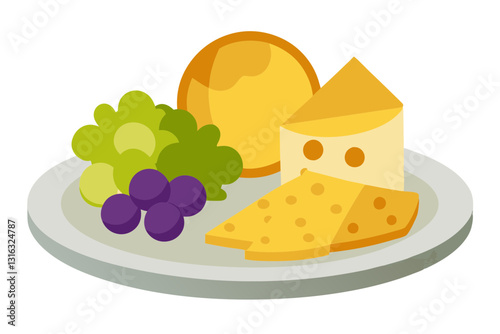 Delicious Gourmet Cheese Plate with Grapes, Crackers, and Accompaniments