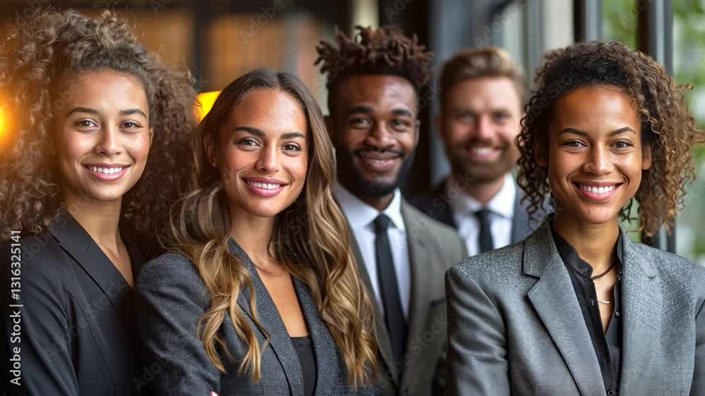 Confident Diverse Business Team Portrait Confident Diverse Business Team Portrait
