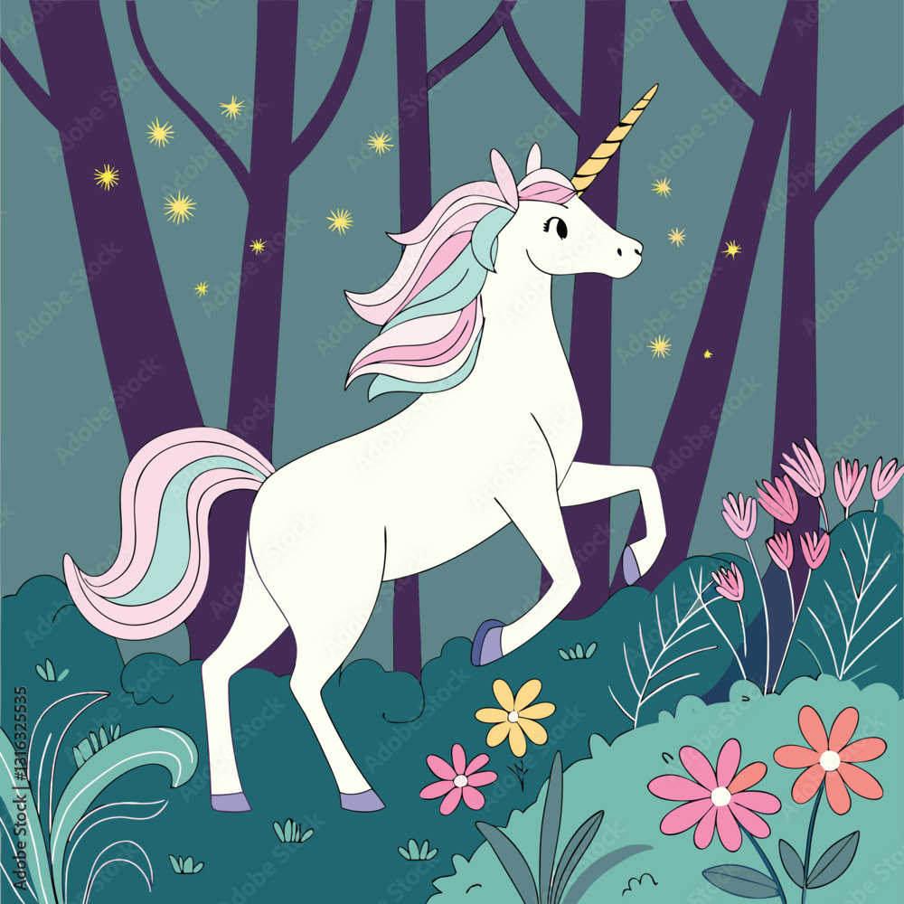 Fototapeta premium Enchanted Unicorn (19).eps