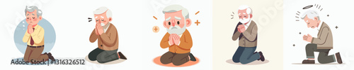 Vector of a person who is begging and praying