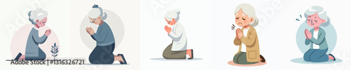 Vector of a person who is begging and praying