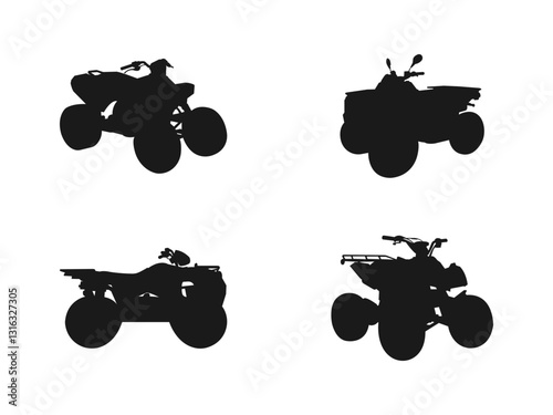 Ride quad bike silhouette icon. Simple illustration of ride quad bike vector icon. Sportsman riding quad bike silhouette. Vector illustration isolated on a white background.