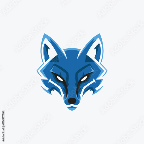 A fierce, stylized blue fox head logo with sharp, angular features and glowing eyes. The sleek design gives it a futuristic, cyber, or esports-inspired aesthetic, perfect for branding or gaming.