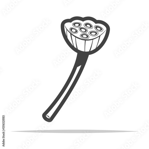 Lotus seed pod icon outline transparent vector isolated