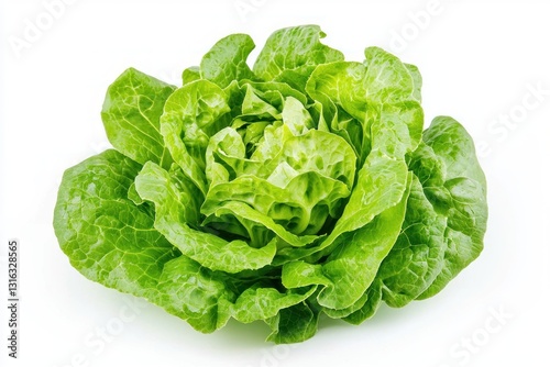 Wallpaper Mural Fresh green butter lettuce head vibrant healthy food ingredient on white background organic produce Torontodigital.ca