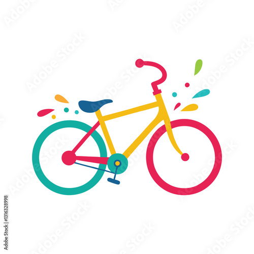 Colorful bicycle vector with white background 