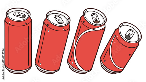Black and white soda can vector illustration – minimalistic soft drink can icon, outline and solid style aluminum beverage can drawing, isolated on white background
