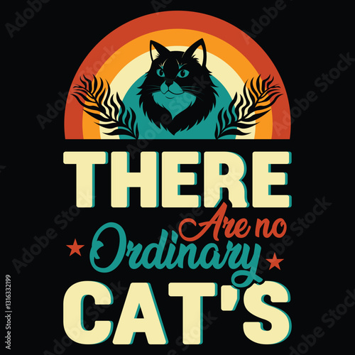 Cat t-shirt design or animal t-shirt vector design typography retro vintage design