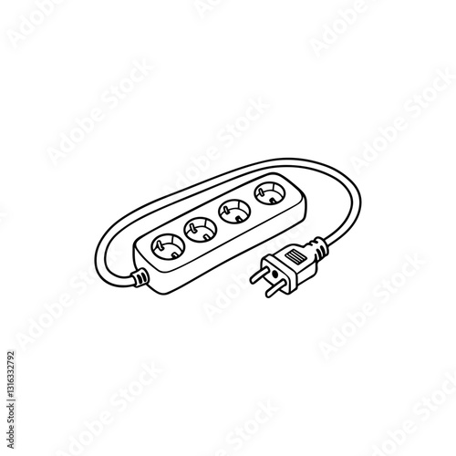 Coiled Extension Cord with Plug