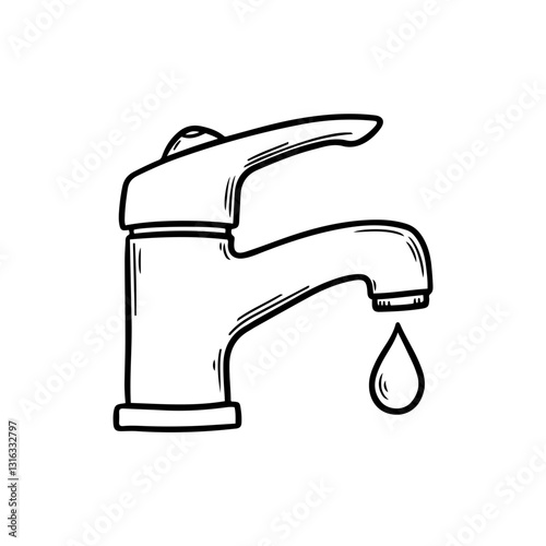 Basic Faucet with Single Water Droplet