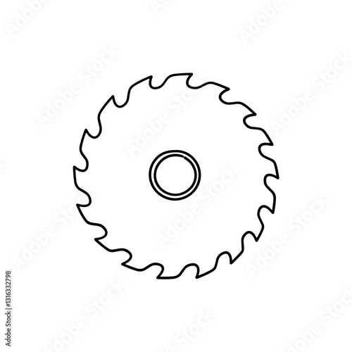 Side View of Circular Saw Blade