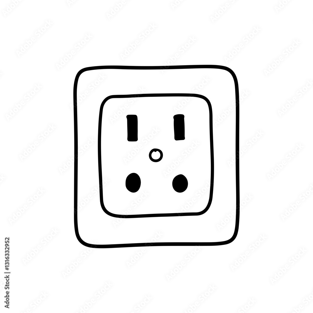 Simple Two-Hole Electrical Outlet Simple Two-Hole Electrical Outlet
