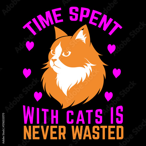 Konstfotografi Cat t-shirt design or animal t-shirt vector design typography retro vintage desi