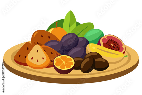 Delicious Dried Fruit Platter with Figs, Dates & Raisins