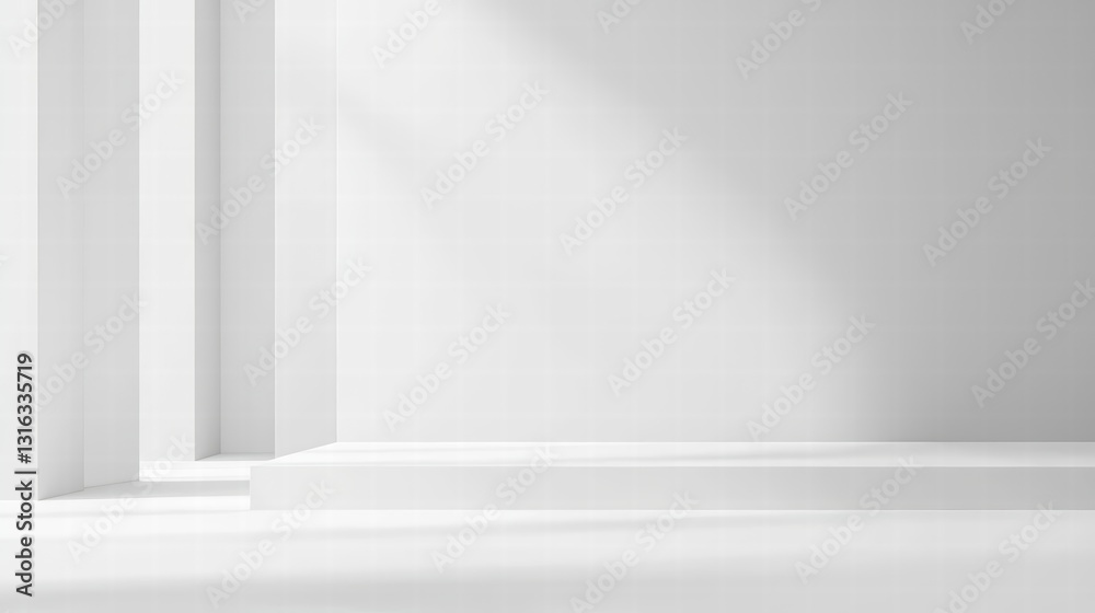 Minimalist Architectural Space: A pristine, minimalist architectural interior, illuminated by the soft interplay of light and shadow. Minimalist Architectural Space: A pristine, minimalist architectural interior, illuminated by the soft interplay of light and shadow.